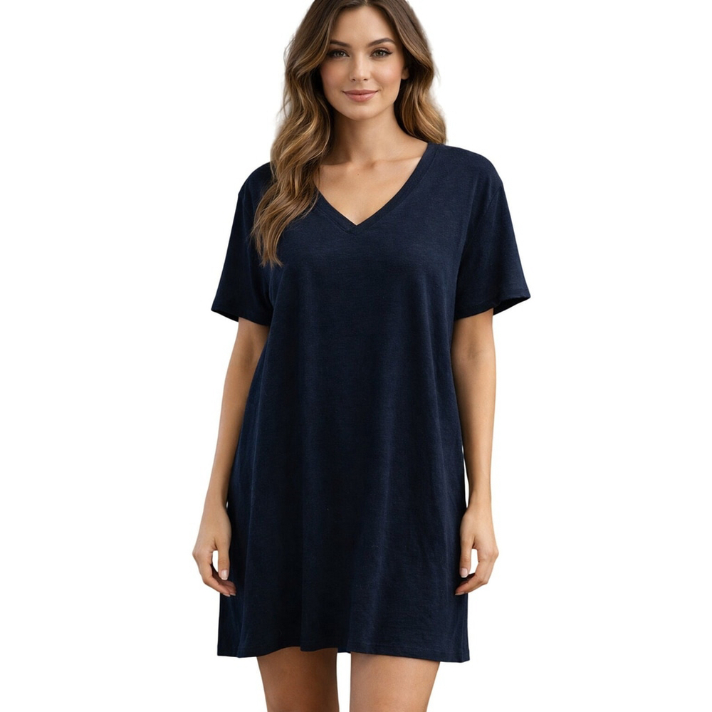 NWT Sonoma Black T Shirt Dress 2X Relaxed Fit Minimalist